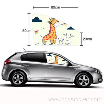 Car side window cartoon printed magnetic car curtain